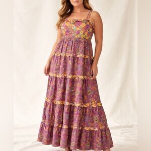 Kachel Floral Tiered Ruffle Maxi Dress